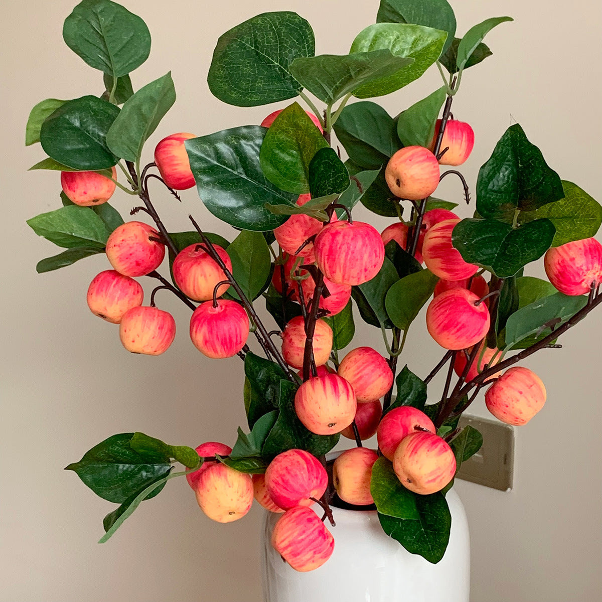 Artificial Frosty Apple Tree Branch Fruit  12pcs - 28.3in