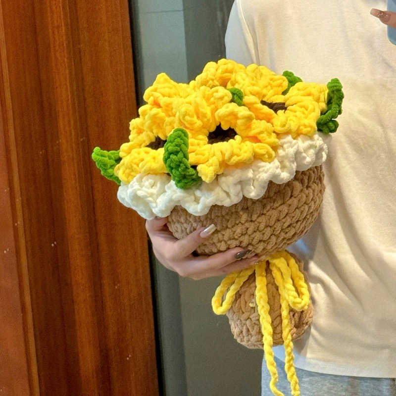 DIY sunflower bouquet Crochet material kit
