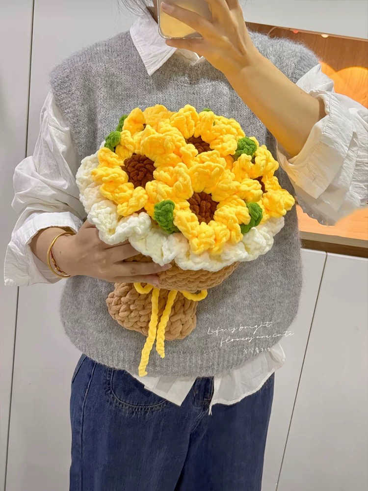 DIY sunflower bouquet Crochet material kit
