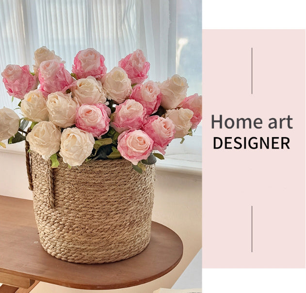 Simulated Burnt Edge Rose Vintage Rose