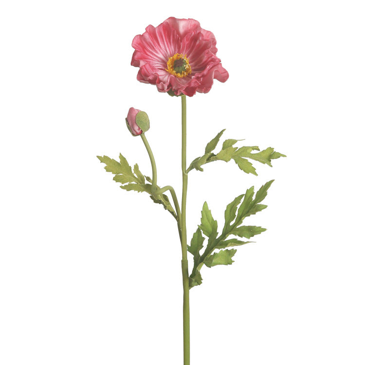 Artificial Flowers Fake Flowers Flocked Poppy Realistic Poppy