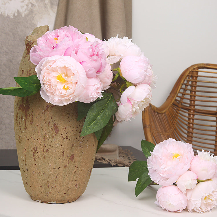 ins High-End Artificial Flowers Fake Flowers Six-Headed Peony Bouquet