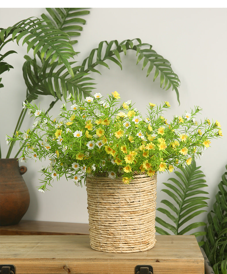 Artificial Flowers Fake Flowers Ins Style Decoration  Three-Pronged Chamomile