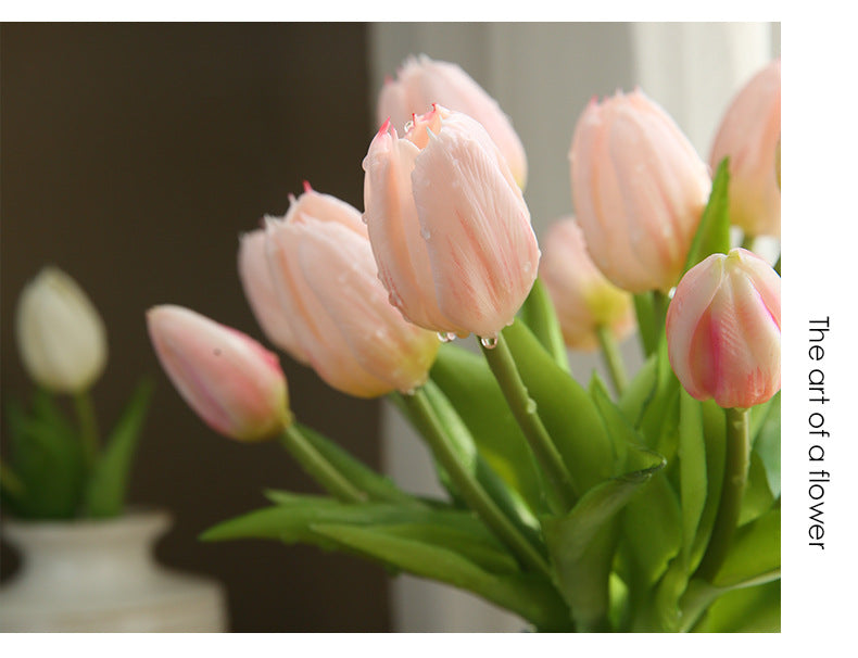 Artificial Flower Three-Headed Realistic Tulip