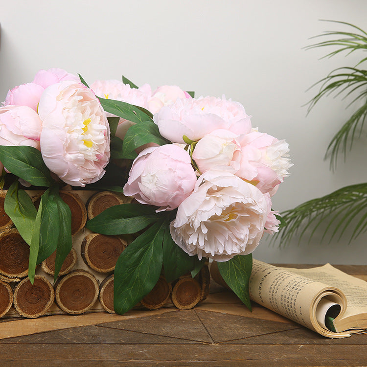 ins High-End Artificial Flowers Fake Flowers Six-Headed Peony Bouquet