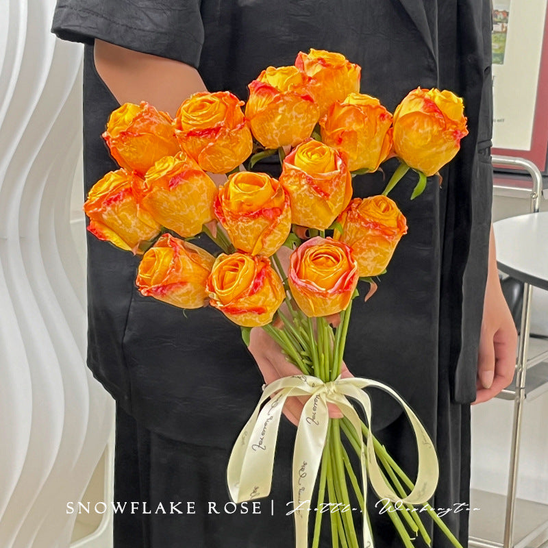 Imitation Dried Flower Baked Rose Artificial Flower Snow Rose
