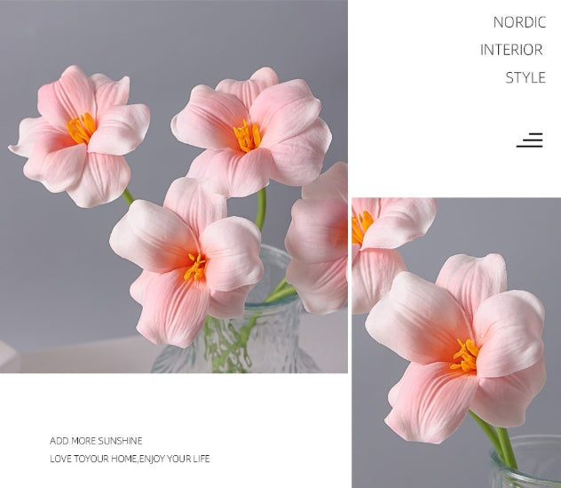 PU Leafless Open Tulip Artificial Flower