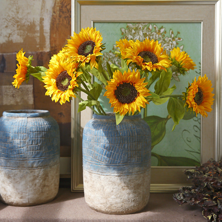 Single Head Sunflower Artificial Flower Dried Flower Living Room Decoration Sunflower