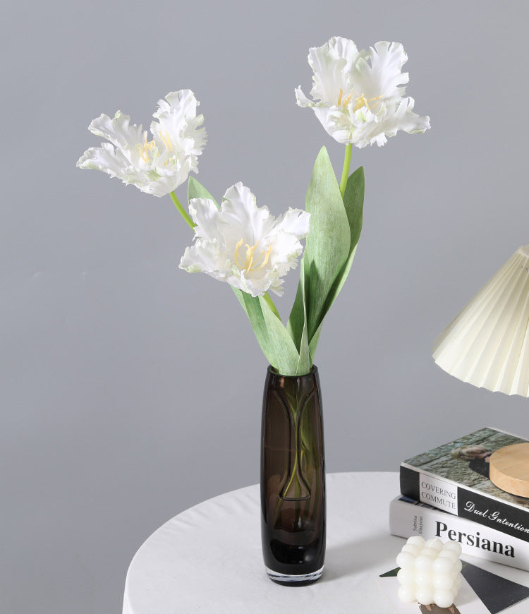 Artificial Flower Single Branch Parrot Tulip 3D Printed Toothed Fake Flower
