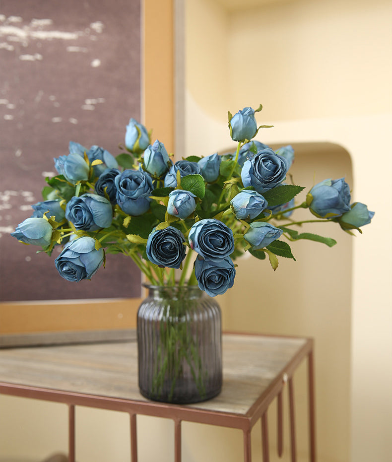 Artificial Flower Double-Ended Roasted Edge Rose Silk Flower Rose