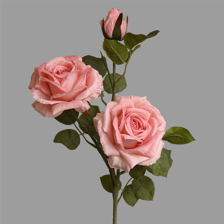Artificial Flowers American Style 3-Head Printed Rose Home Decoration Fake Flower