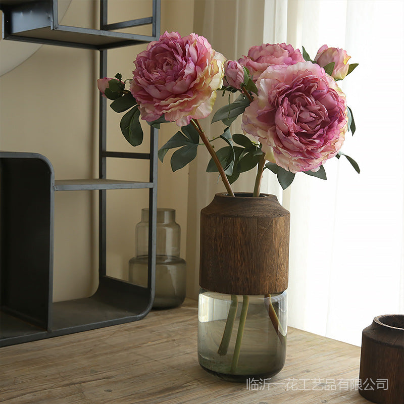 Burnt Edge Large Peony Artificial Flower Table Decoration Fake Flower
