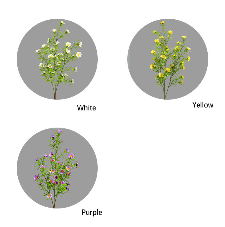 Artificial Flowers Fake Flowers Ins Style Decoration  Three-Pronged Chamomile
