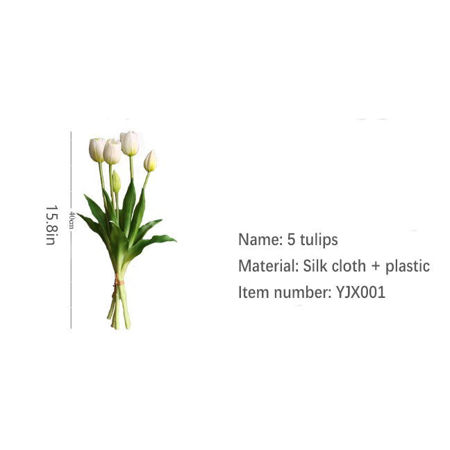 Moisturizing Five-Headed Tulip Bouquet 12pcs - 15.8in
