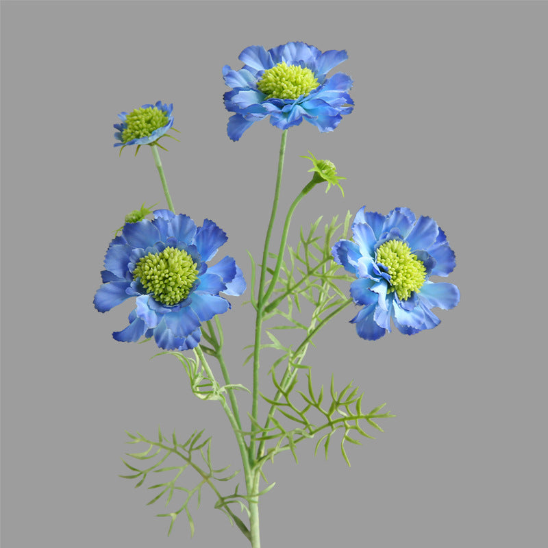 Artificial Flowers Fake Flowers Flocked Blue Potted Flowers