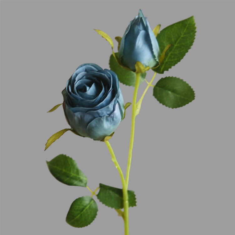 Artificial Flower Double-Ended Roasted Edge Rose Silk Flower Rose