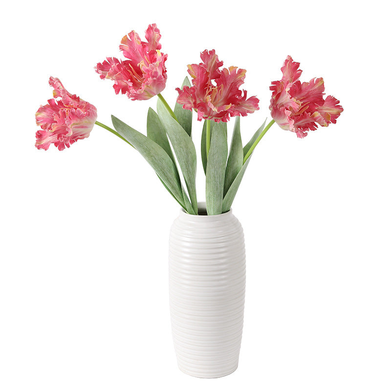 Artificial Flower Single Branch Parrot Tulip 3D Printed Toothed Fake Flower