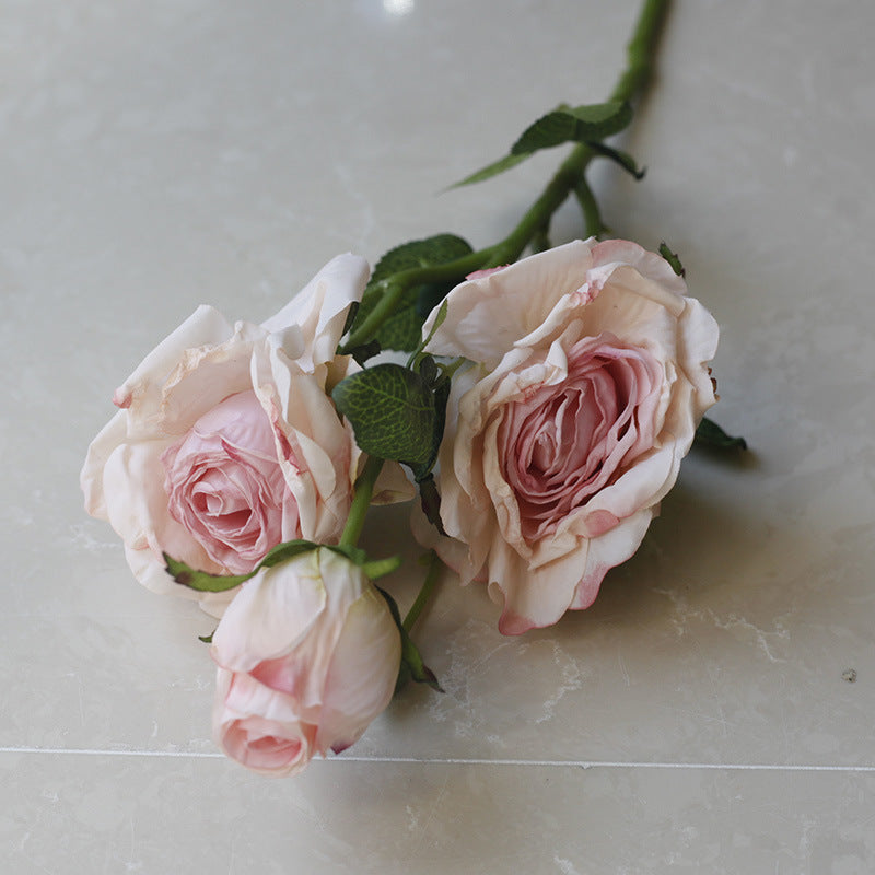 Fake Flowers Artificial Flowers 3 Heads Dried Roses