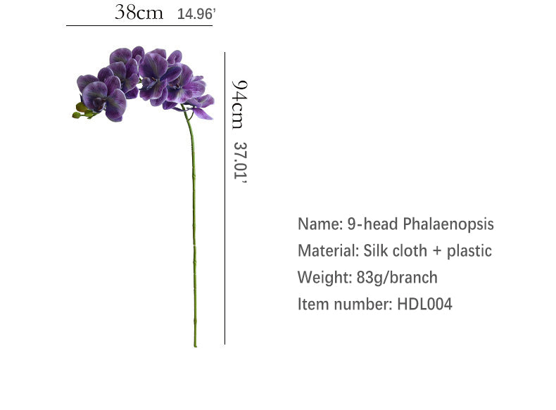 Artificial Flower 9-Head Phalaenopsis  Home Decoration Wedding Scenery Display  3D Printing