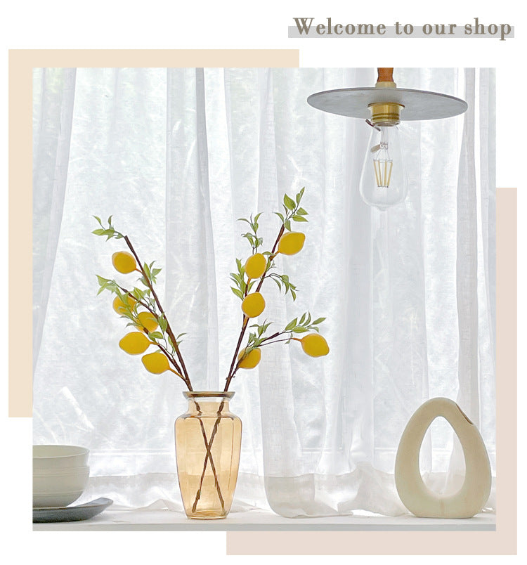 INS Artificial Flower 5-Fruit Lemon Tree Lemon Branch Artificial Green Plant Fake Flower Photo Prop