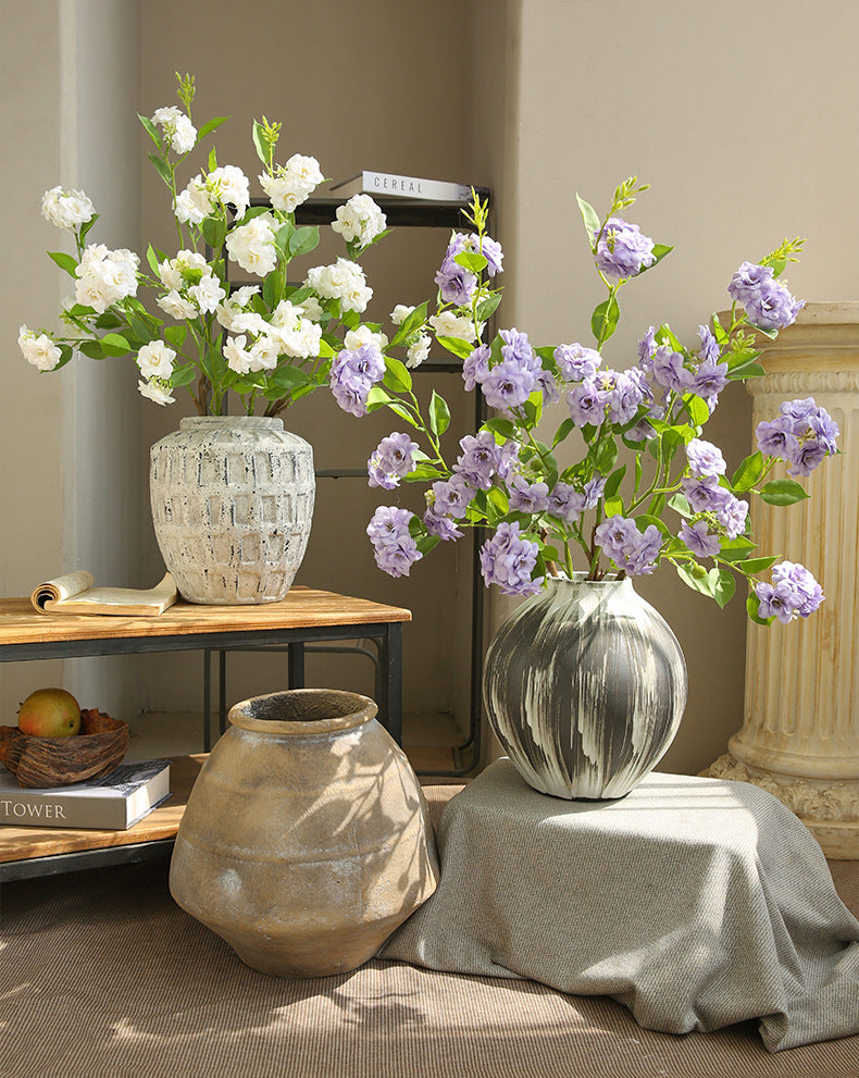 Artificial Flower Multi-Head Camellia Garden  Artificial Silk Flower Ornament Living Room Soft Decoration Ornament