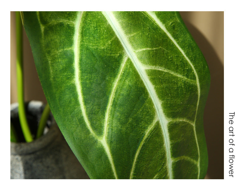 Artificial Green Plant Green Leaf Fire Lily Flower Candle Home Flower Arrangement