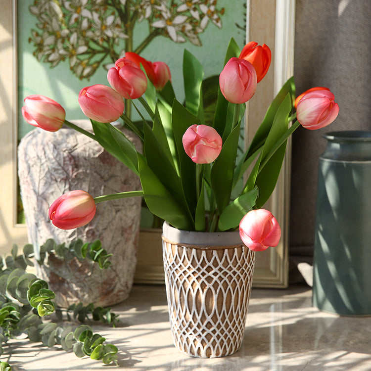 INS Tulip Artificial Flower Mall Dining Table Flower Coffee Table Decorative Flower Fake Flower Photo Prop