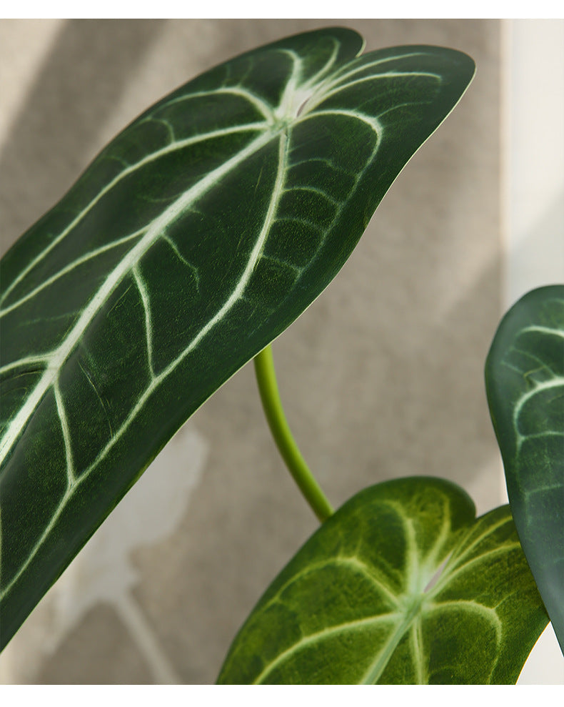 Artificial Green Plant Green Leaf Fire Lily Flower Candle Home Flower Arrangement
