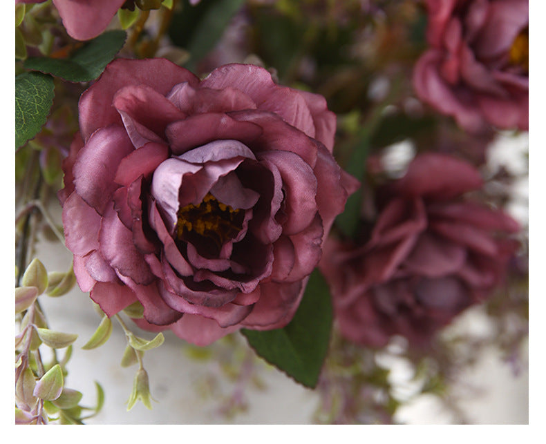 Vintage Autumn Peony Artificial Flower Home Decor Flower Arrangement