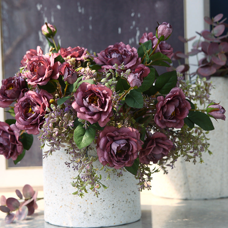 Vintage Autumn Peony Artificial Flower Home Decor Flower Arrangement