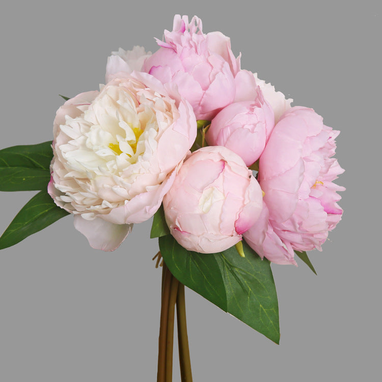 ins High-End Artificial Flowers Fake Flowers Six-Headed Peony Bouquet