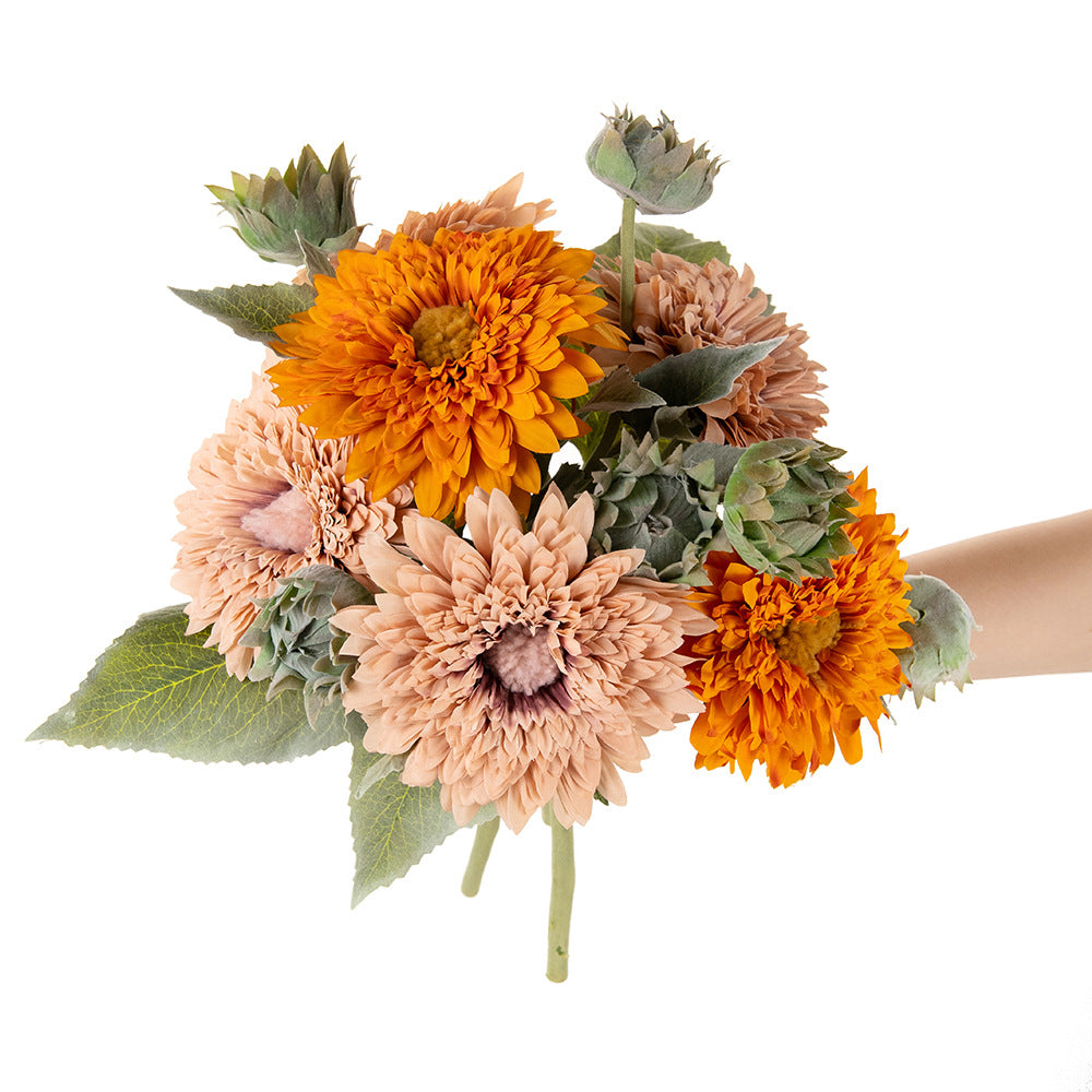 Teddy Bear Double Petal Sunflower 12pcs - 17.7in