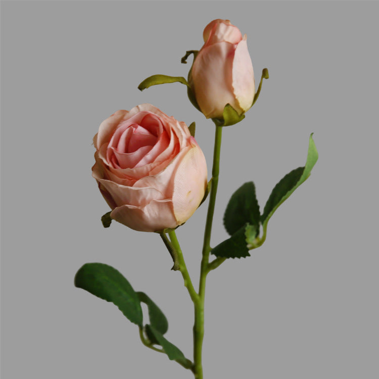 Artificial Flower Double-Ended Roasted Edge Rose Silk Flower Rose