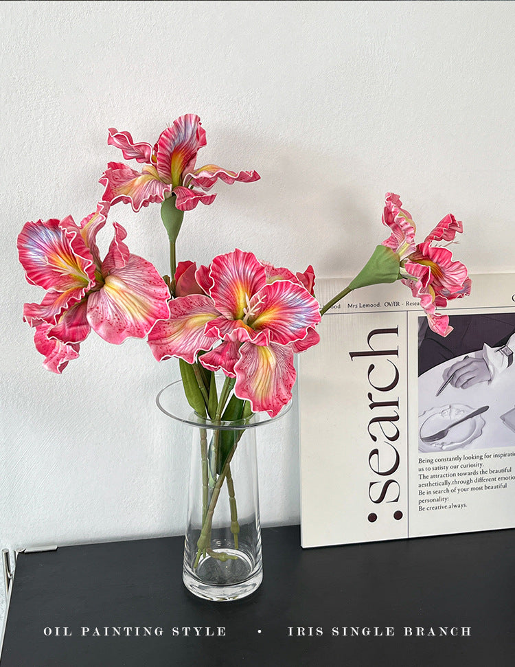 2 Iris Flowers EVA Realistic Touch Artificial Flowers