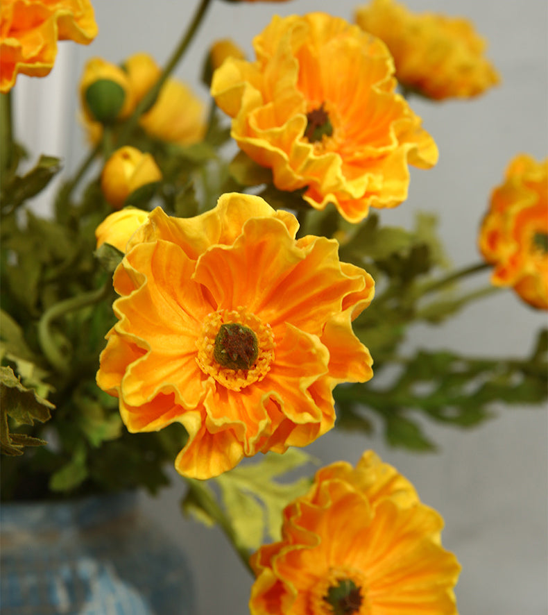 Artificial Flowers Fake Flowers Flocked Poppy Realistic Poppy