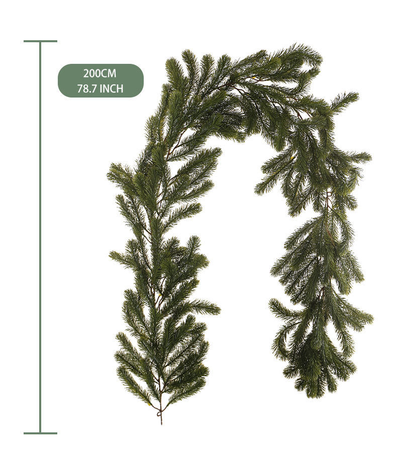 Christmas Pine Needle Rattan Decoration Door Hanging 2pcs - 78.74in