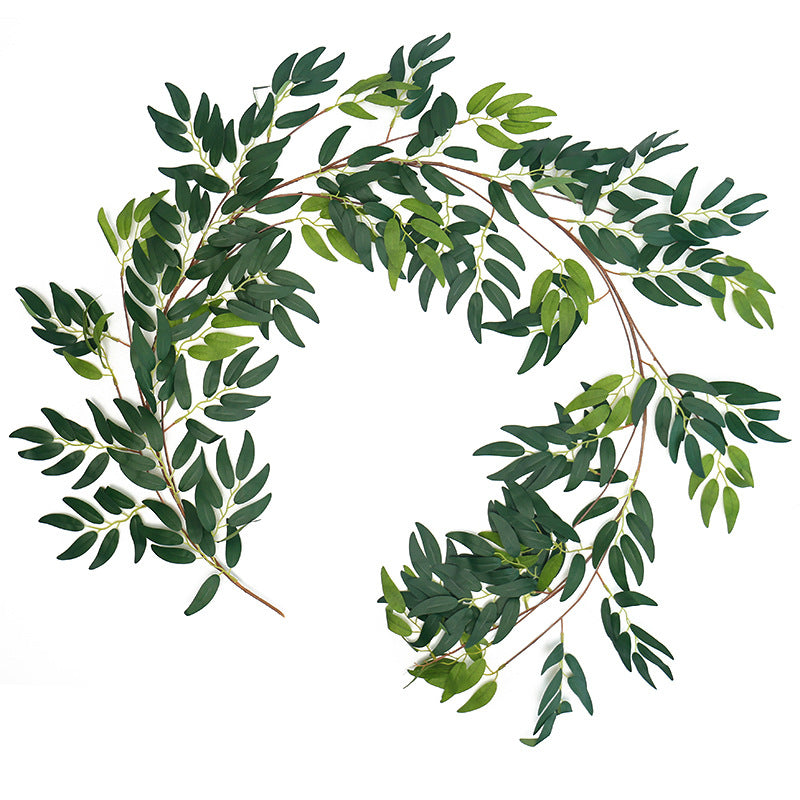 Christmas Decoration Artificial Willow Leaf Vine 2pcs - 65in