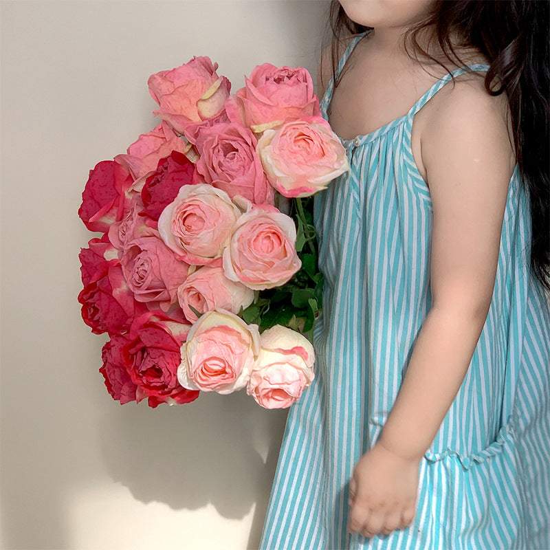 Roasted Rose Flower with Curling Edge 12pcs - 20.5in
