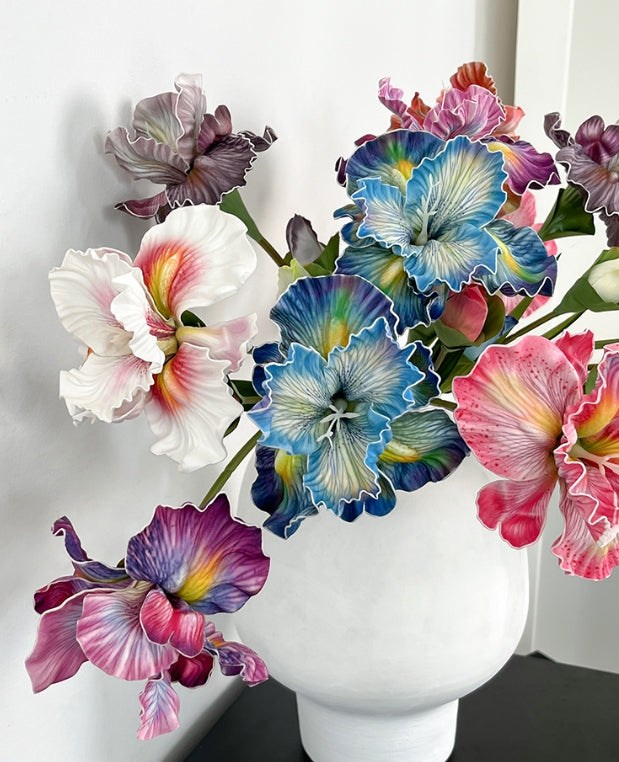 2 Iris Flowers EVA Realistic Touch Artificial Flowers