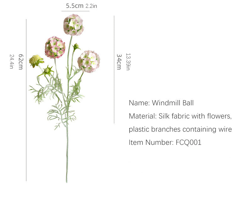 Windmill Ball Flower 12pcs - 24.4in