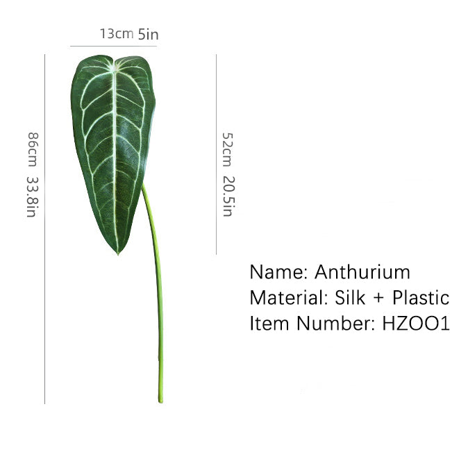 Artificial Green Plant Green Leaf 12pcs - 33.8in