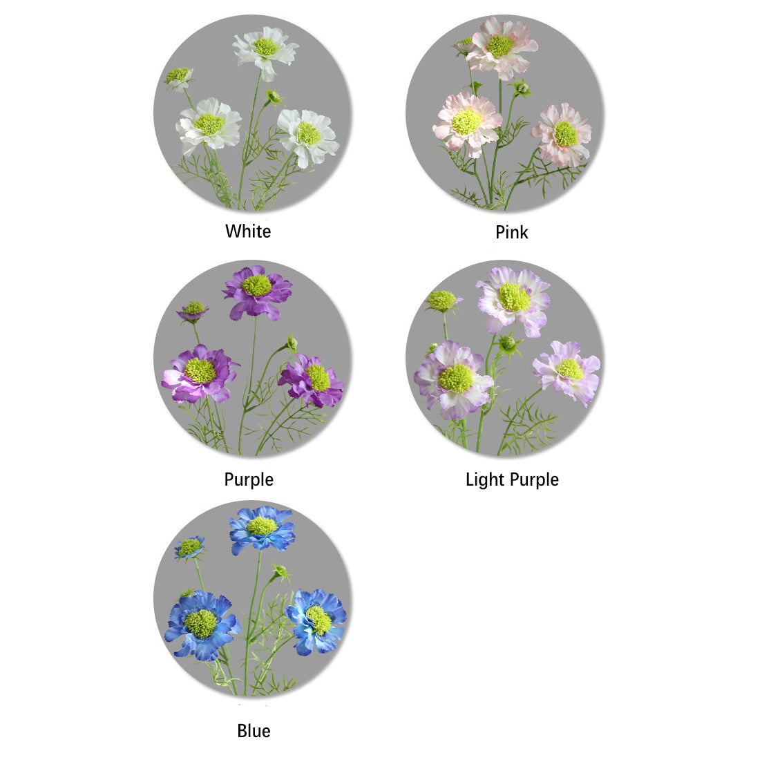 Flocked Blue Potted Flowers 12pcs - 23in