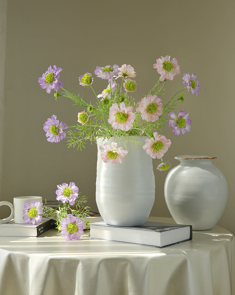Artificial Flowers Fake Flowers Flocked Blue Potted Flowers