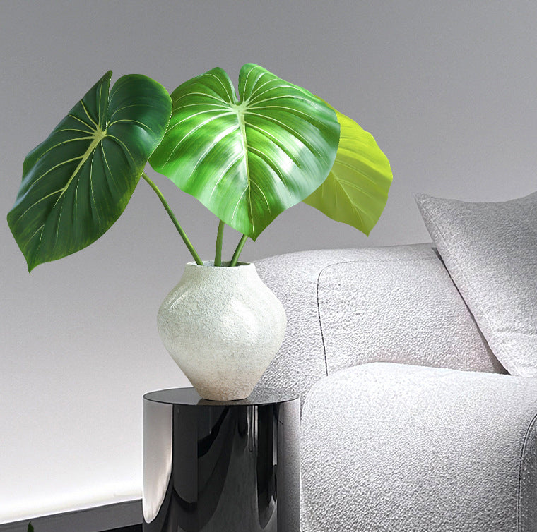 Artificial Green Plant Leaves Philodendron 6pcs - 29.5in