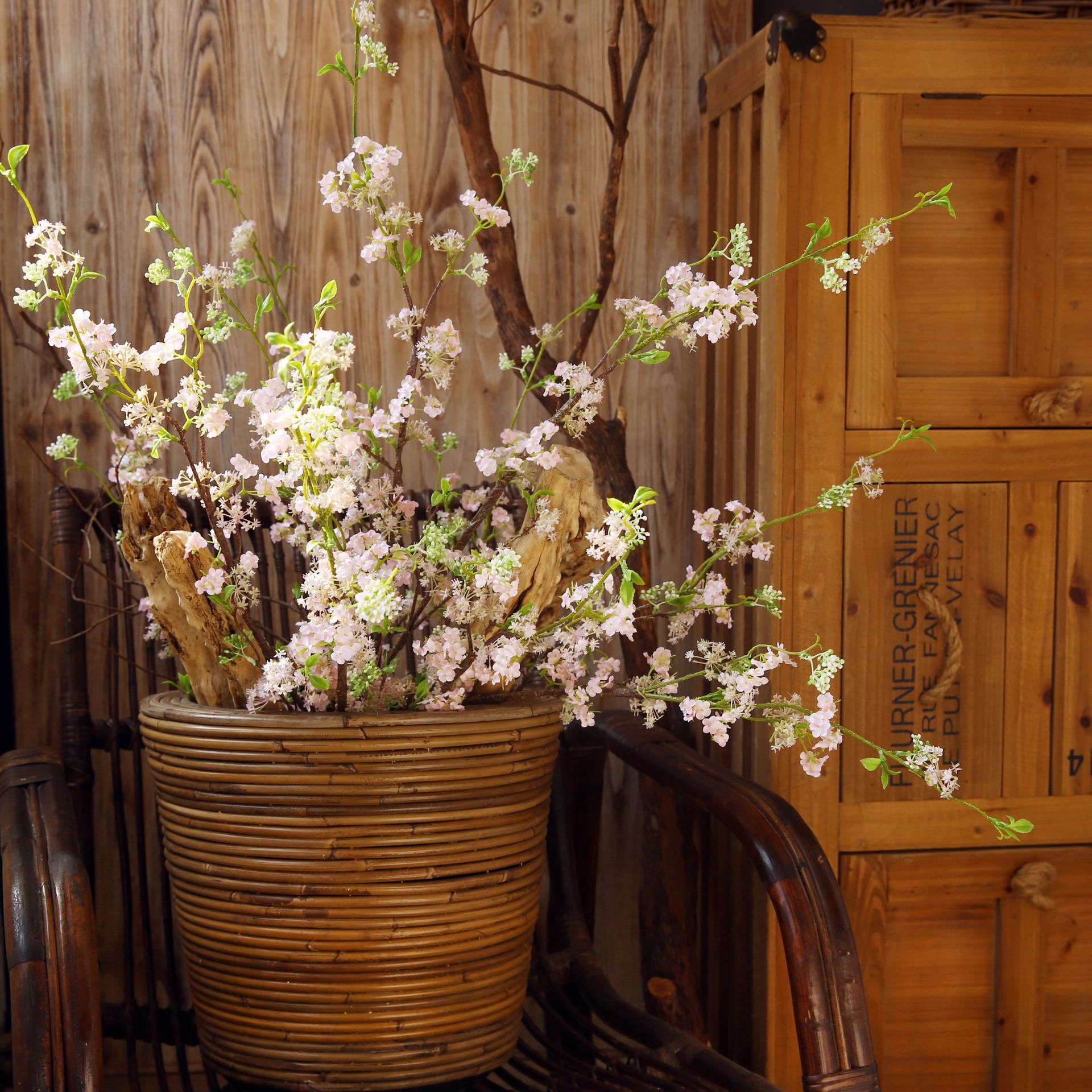 Fake Flower Snow Willow American Country Style Plastic Artificial Flower Arrangement
