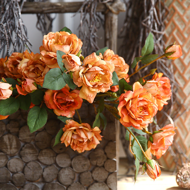 Vintage Autumn Peony Artificial Flower Home Decor Flower Arrangement