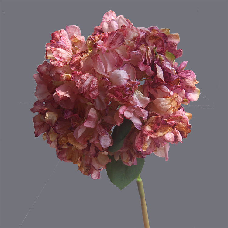 Vintage Single Branch Burnt Edge Hydrangea Artificial Flower