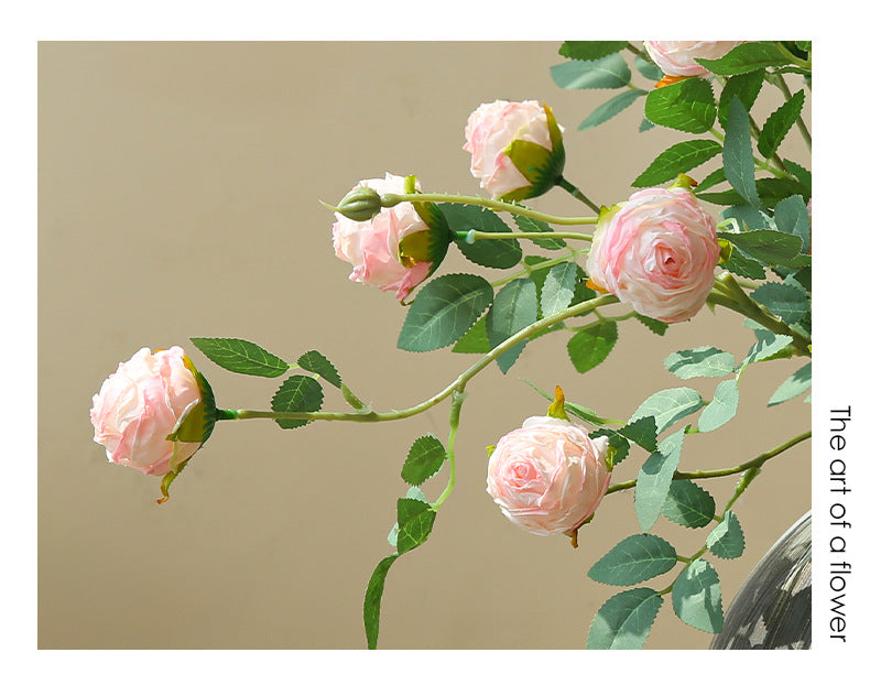Vintage Style Artificial Flowers 3-Head Curled Rose