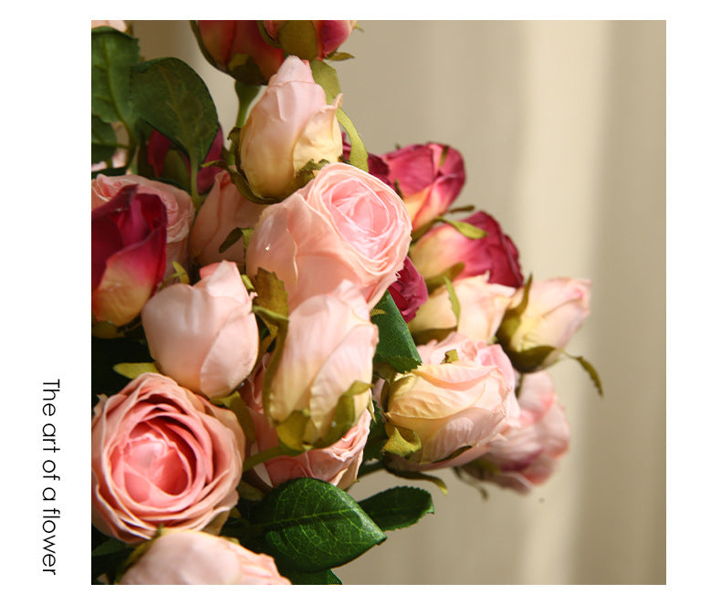 Artificial Flower Double-Ended Roasted Edge Rose Silk Flower Rose