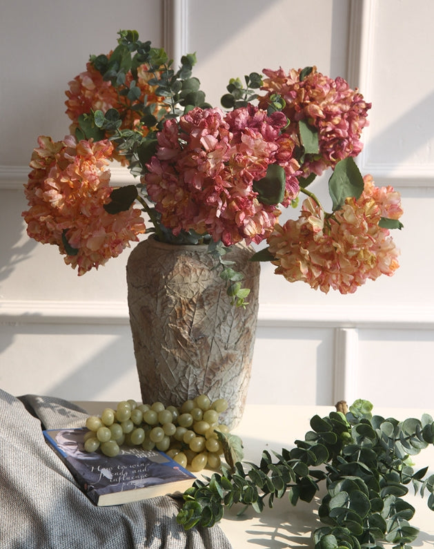 Vintage Single Branch Burnt Edge Hydrangea Artificial Flower